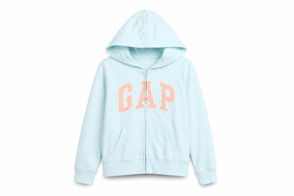 Front view of Gap Kids girls’ blue hooded basic jacket 10-11 years