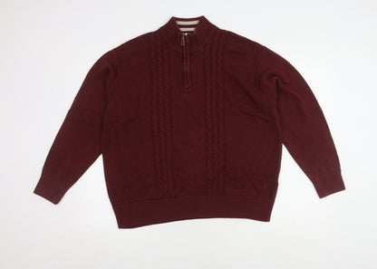 Gabicci Men's Red 2XL Pullover Cable Knit Jumper