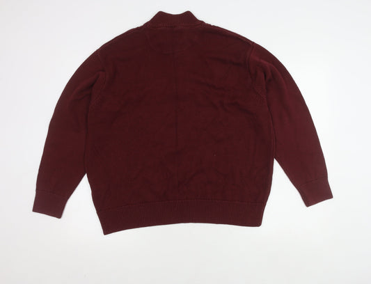 Gabicci Men's Red 2XL Pullover Cable Knit Jumper