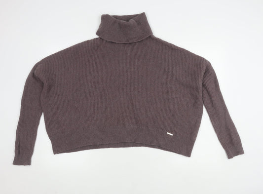 Abercrombie & Fitch Women's Brown Roll Neck Pullover Jumper S