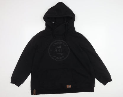 Ocean Sportswear Unisex Black Hoodie, Size 22/24, Drawstring