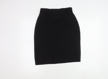 San Martino Women's Black Pencil Skirt, Size 12, Wool Blend