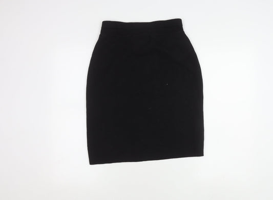 San Martino Women's Black Pencil Skirt, Size 12, Wool Blend