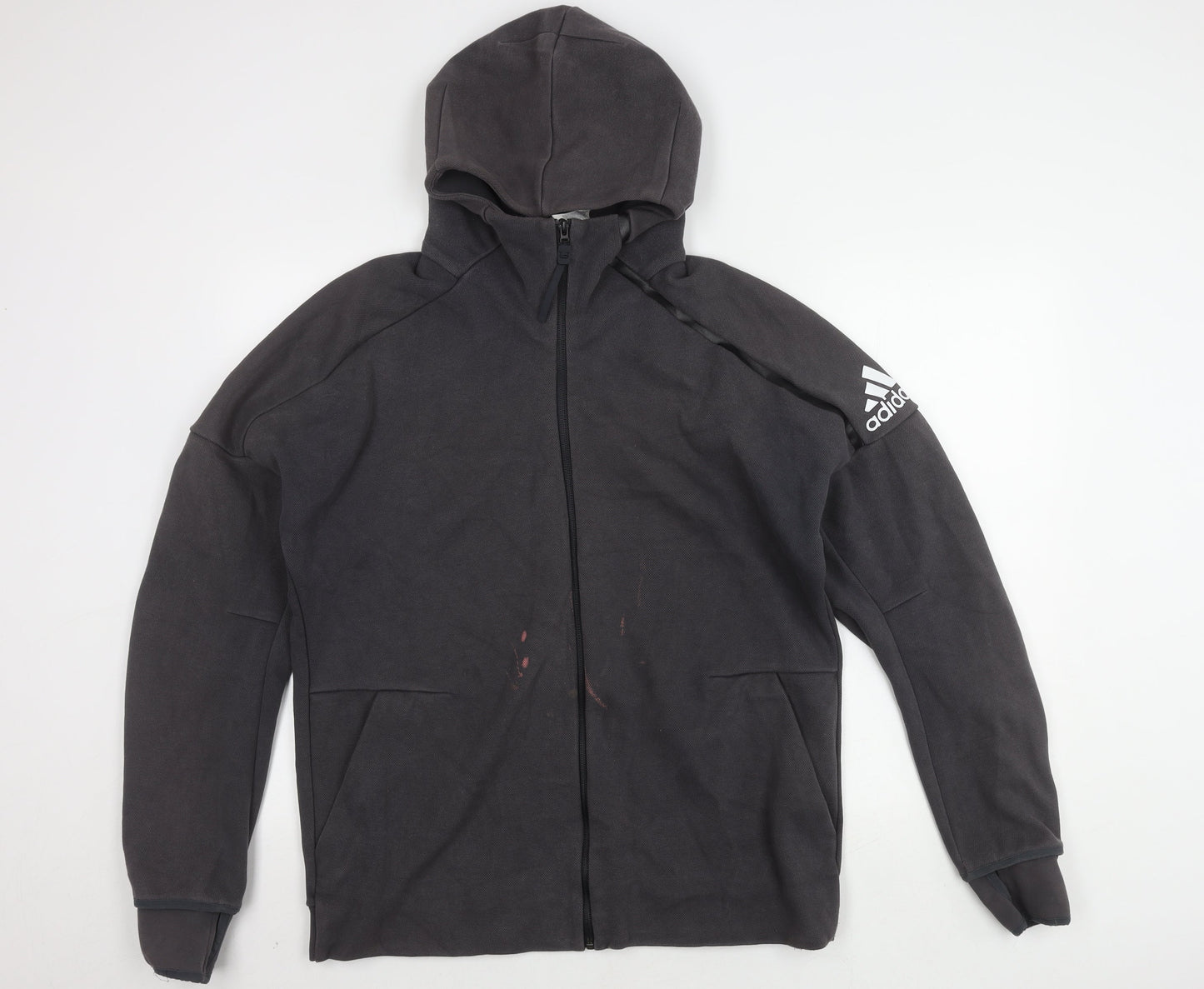 Adidas Men's Black Basic Hooded Jacket Size L