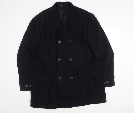 Mens UK Size Regular Jeff Banks Black Overcoat