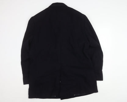 Mens UK Size Regular Jeff Banks Black Overcoat