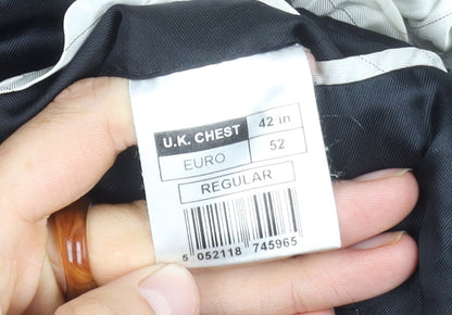 Mens UK Size Regular Jeff Banks Black Overcoat