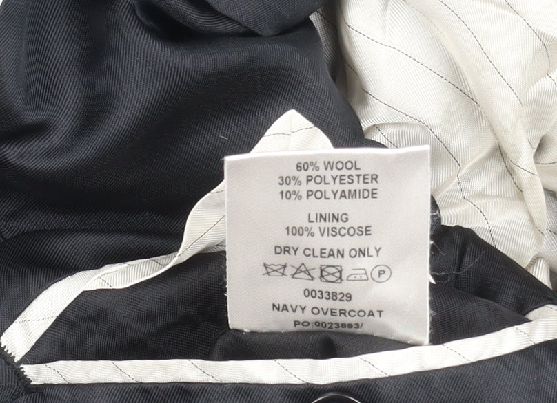 Mens UK Size Regular Jeff Banks Black Overcoat