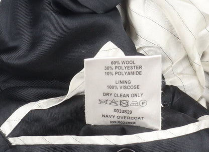 Mens UK Size Regular Jeff Banks Black Overcoat