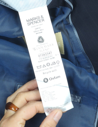 Mens UK Size 48 Marks and Spencer Regular Blue Suit Jacket