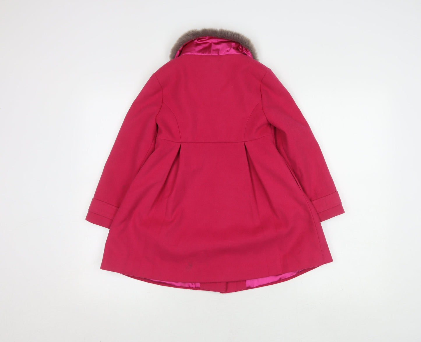 Mini Club Girls Pink Faux Fur Trim Coat 5-6 Years