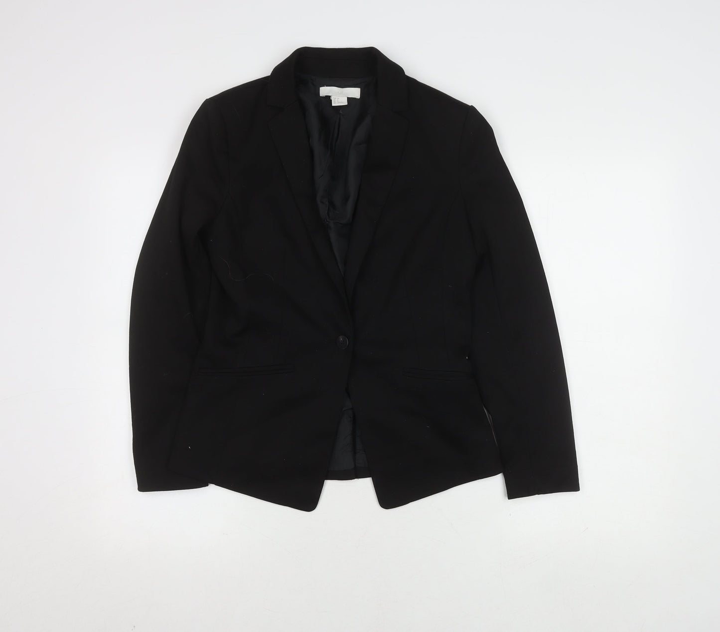 H&M Women's Black Blazer, Size 2, Elegant Fit