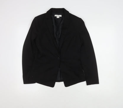 H&M Women's Black Blazer, Size 2, Elegant Fit