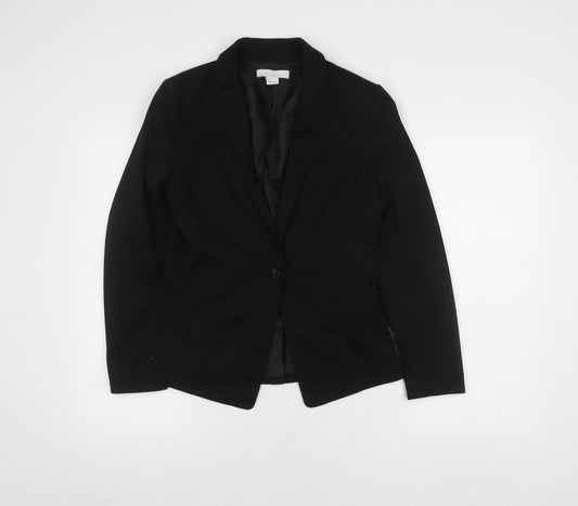 H&M Women's Black Blazer, Size 2, Elegant Fit