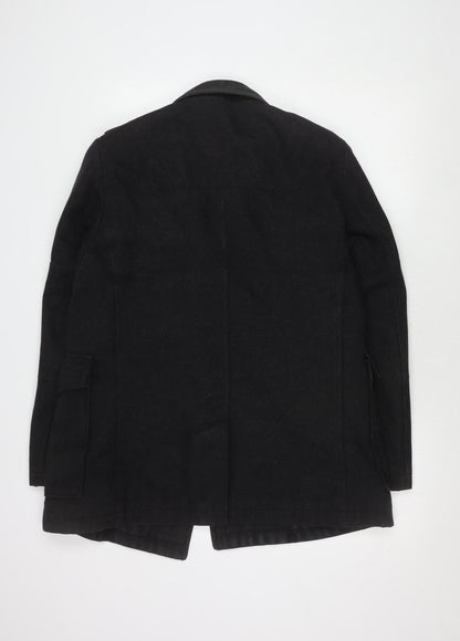 Mens UK Size M Jasper Conran Black Overcoat