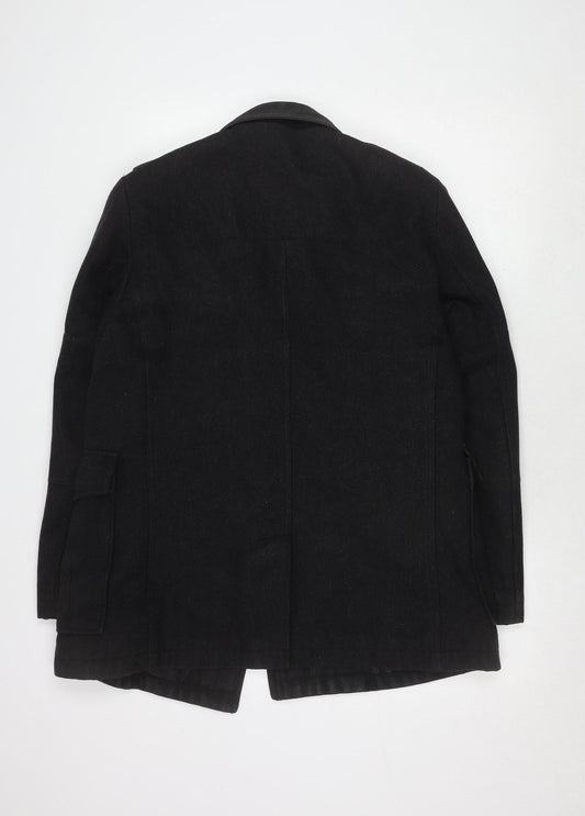 Mens UK Size M Jasper Conran Black Overcoat