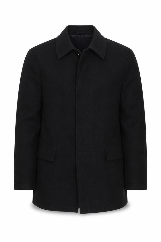 Mens UK Size M Jasper Conran Black Overcoat