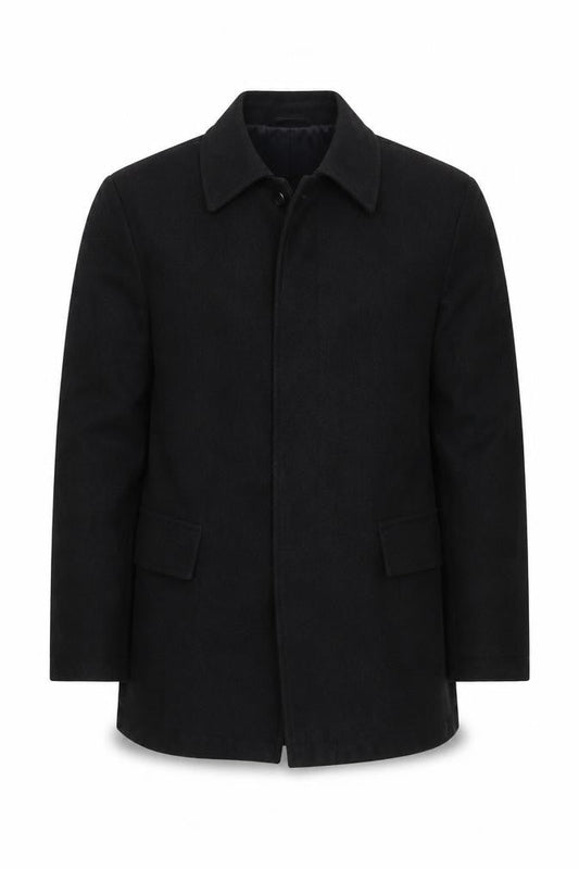 Mens UK Size M Jasper Conran Black Overcoat