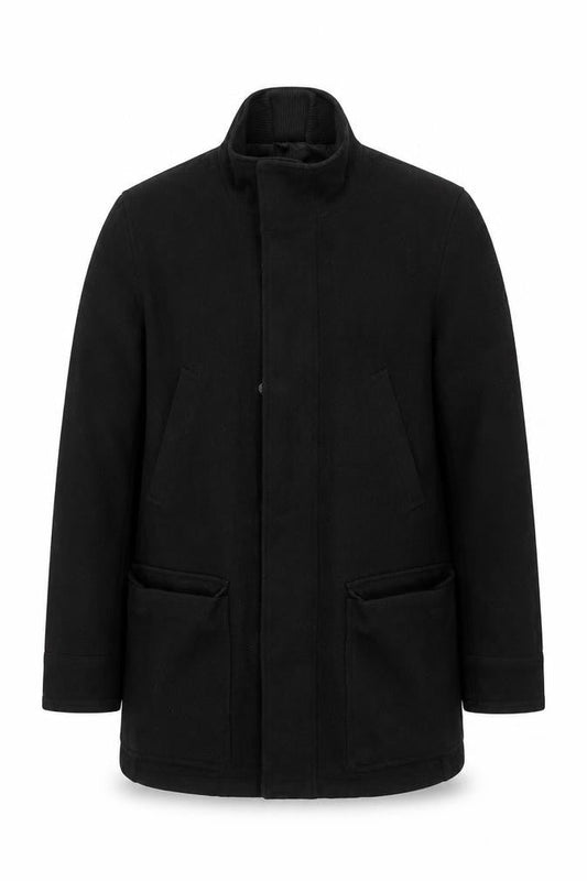Mens UK Size S Austin Reed Black Overcoat