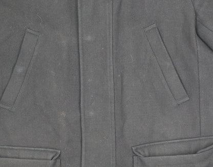 Austin Reed Men's Black Wool Overcoat Size S