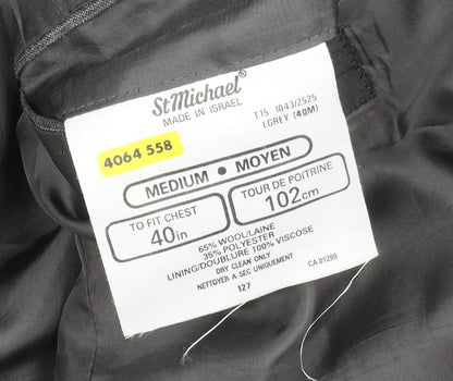 Mens UK Size 40 St Michael Regular Grey Suit Jacket