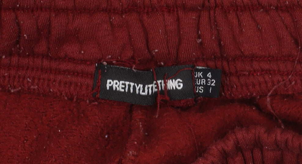 PrettyLittleThing Red Jogger Trousers Women Size 4