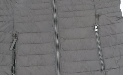 C&A Women's Grey Puffer Jacket Size 16 - Lightweight Zip