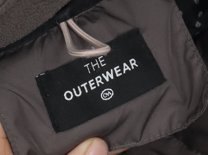 C&A Women's Grey Puffer Jacket Size 16 - Lightweight Zip