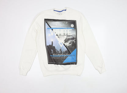 Mens UK Size M New Look White Pullover Sweatshirt