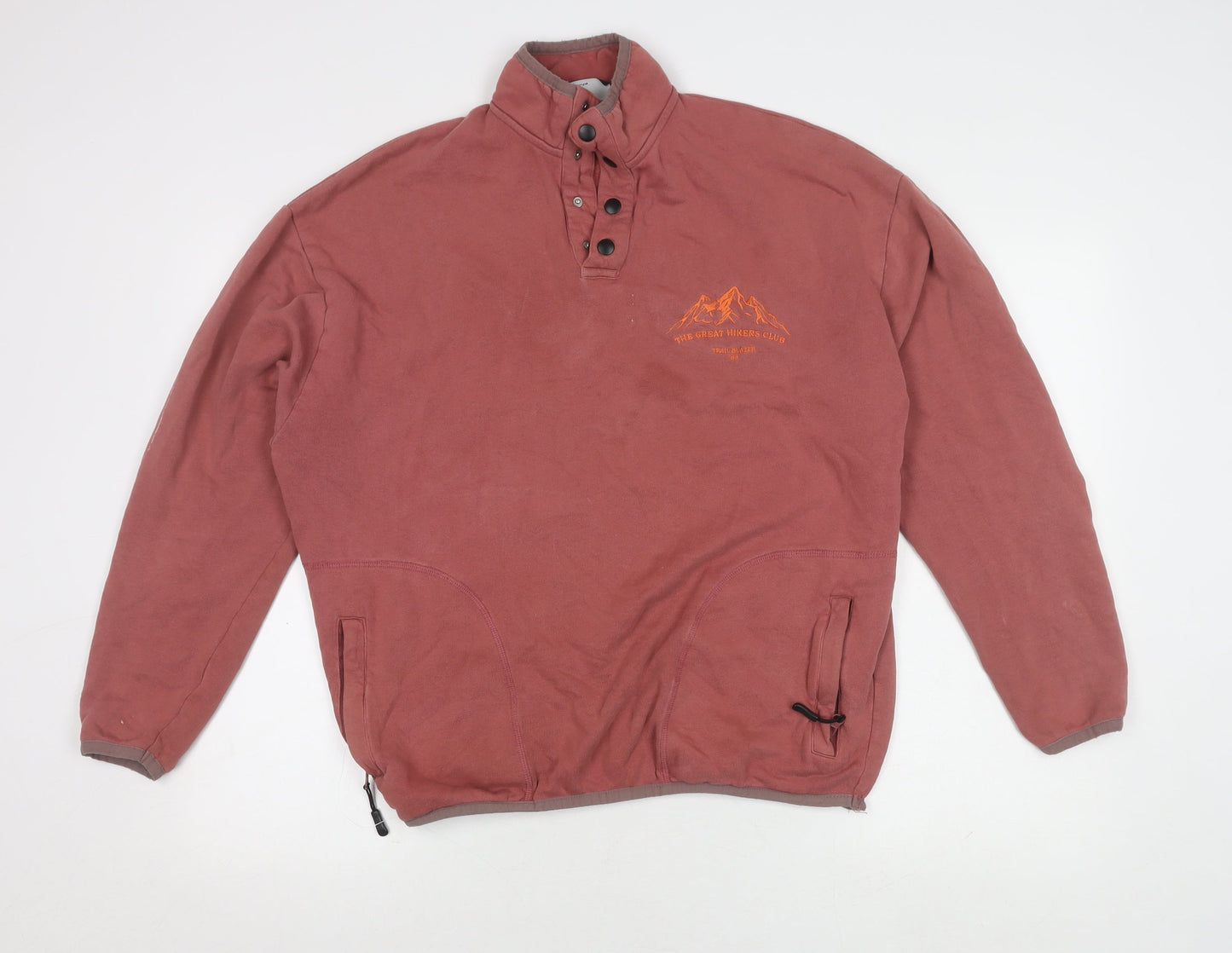 Unisex Adults UK Size M ASOS Design Red Henley Sweatshirt