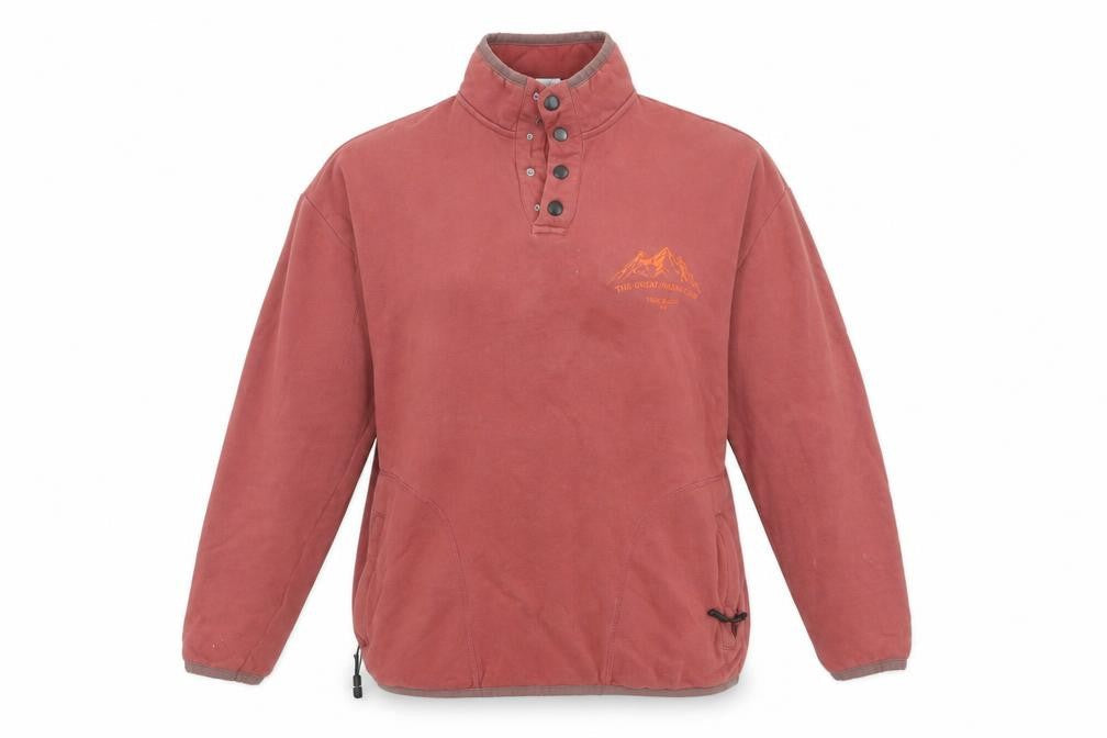 Front view of ASOS Design Red Henley Sweatshirt M unisex