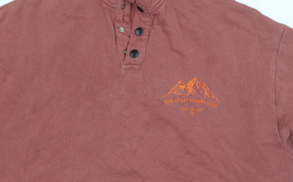 Unisex Adults UK Size M ASOS Design Red Henley Sweatshirt