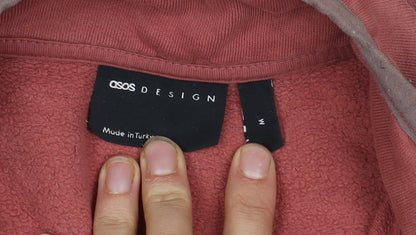 Unisex Adults UK Size M ASOS Design Red Henley Sweatshirt
