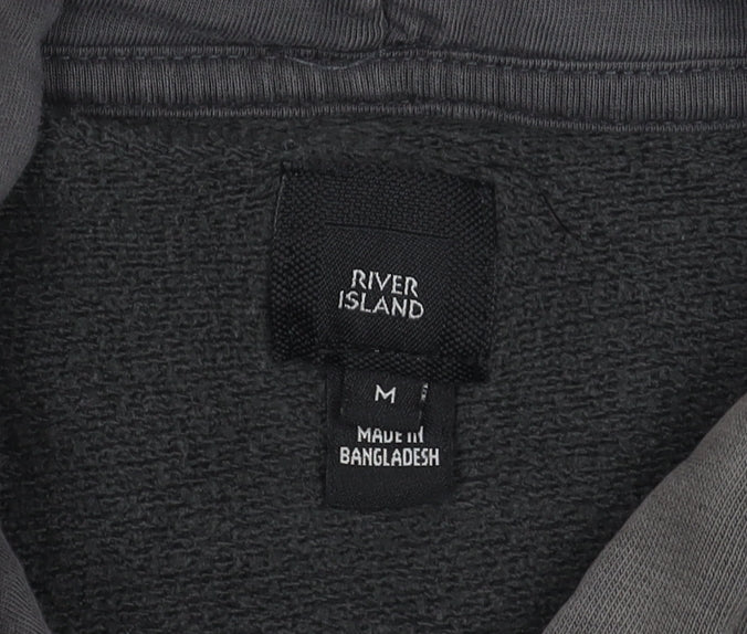 Mens UK Size M River Island Grey Pullover Hoodie
