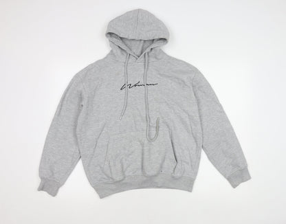 Boohoo Women's Grey Pullover Hoodie Size 10, Casual Knit