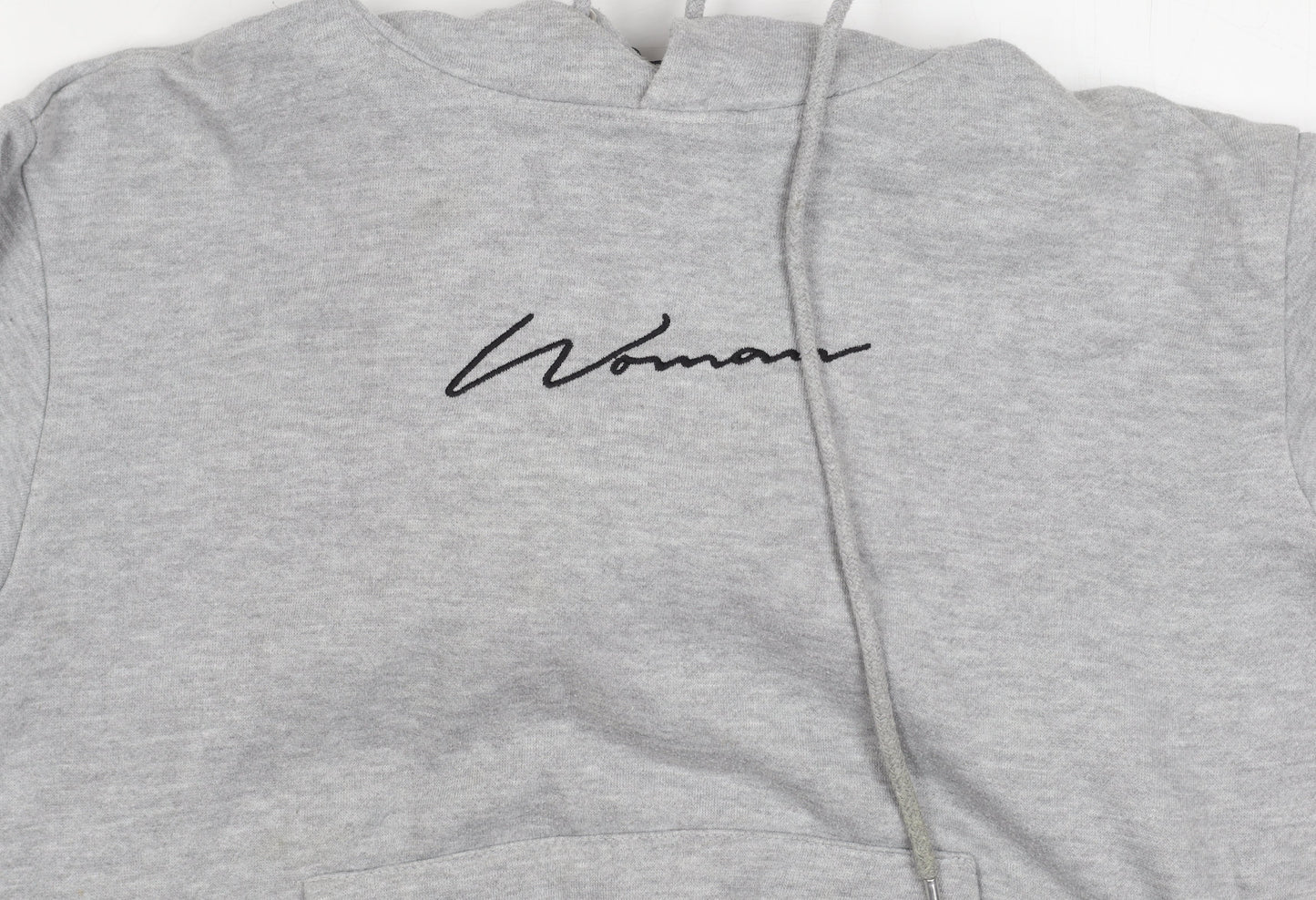 Boohoo Women's Grey Pullover Hoodie Size 10, Casual Knit