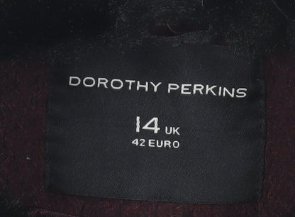 Womens UK Size 14 Dorothy Perkins Brown Overcoat
