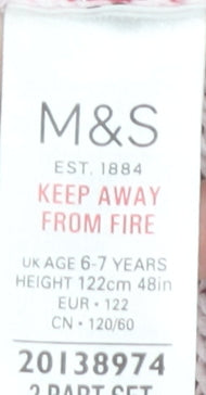 Marks and Spencer Girls' Red Fair Isle Christmas Dress 6-7 Years
