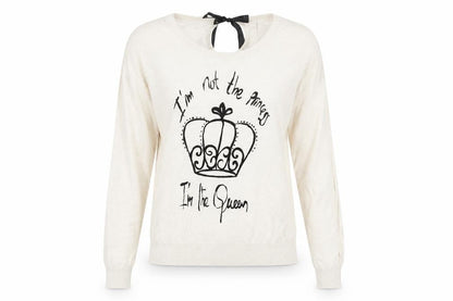Womens UK Size M Bershka White Pullover Jumper