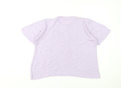 Womens UK Size 14 Berkertex Purple Jersey T-Shirt