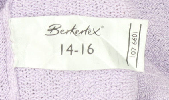 Womens UK Size 14 Berkertex Purple Jersey T-Shirt