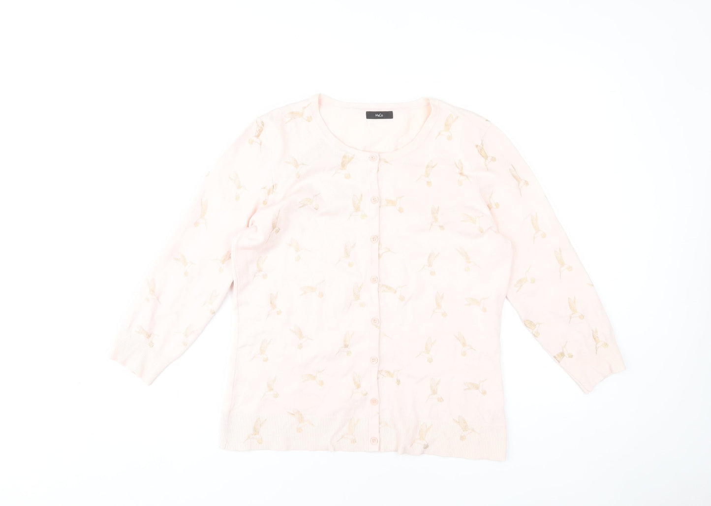 Womens UK Size 14 M&Co Pink Cardigan Jumper