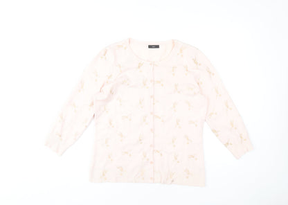 Womens UK Size 14 M&Co Pink Cardigan Jumper