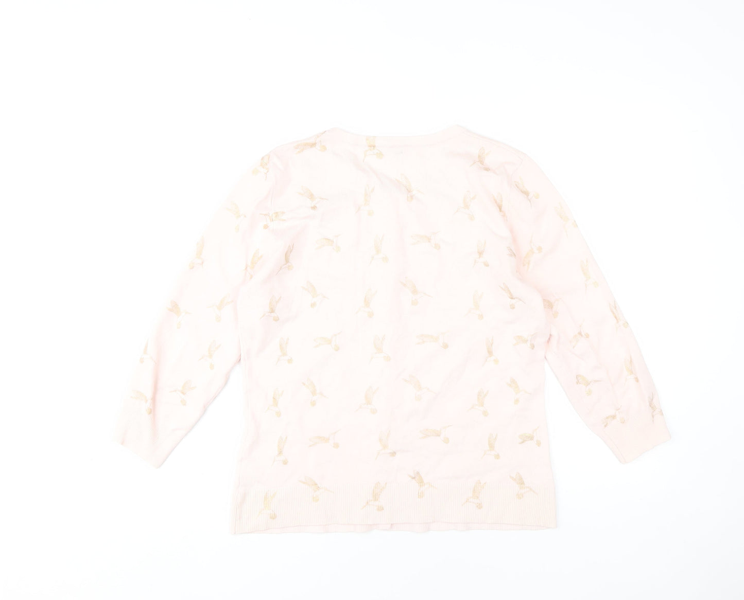 Womens UK Size 14 M&Co Pink Cardigan Jumper