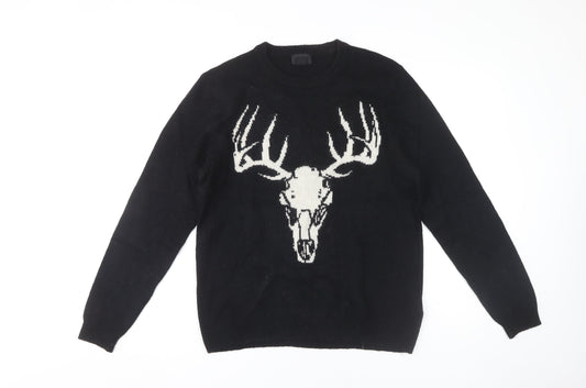 Unisex Adults UK Size 12 H&M Black Pullover Jumper