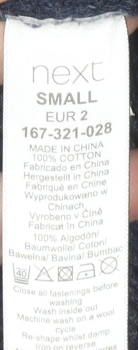 Next Men's Blue Full Zip Cotton Jumper, Small