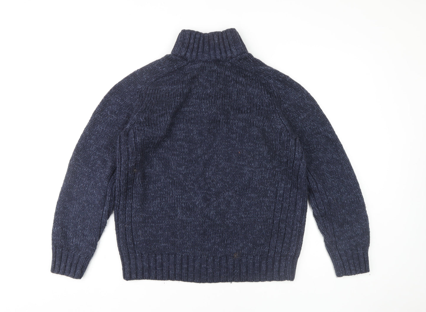 Tom Hagan Men's Blue Henley Jumper, L, Acrylic Blend
