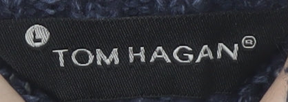 Tom Hagan Men's Blue Henley Jumper, L, Acrylic Blend