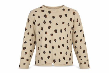 Next Girls Beige Animal Print Pullover Jumper Size 8 Years
