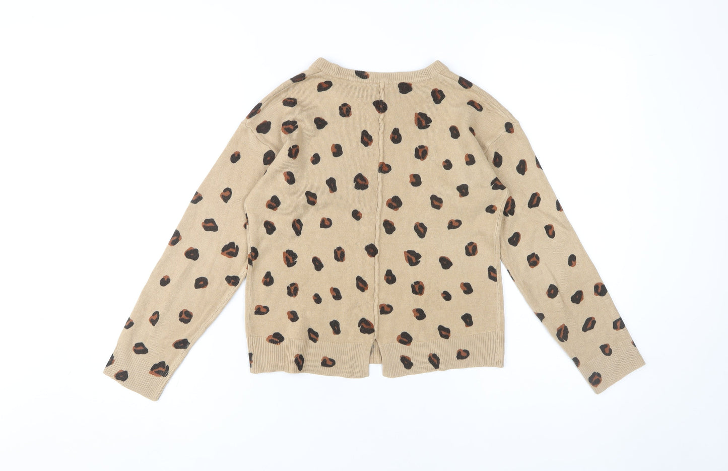 Next Girls Beige Animal Print Pullover Jumper Size 8 Years